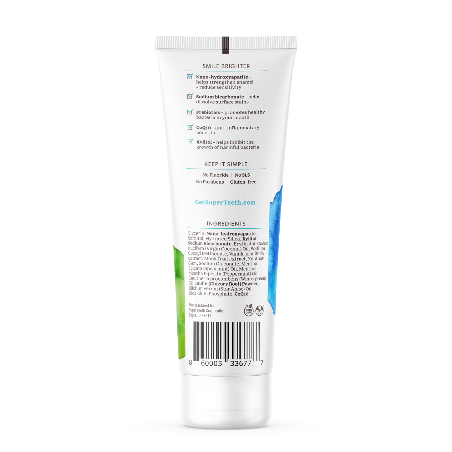 Whitening Prebiotic Nano-Hydroxyapatite Toothpaste