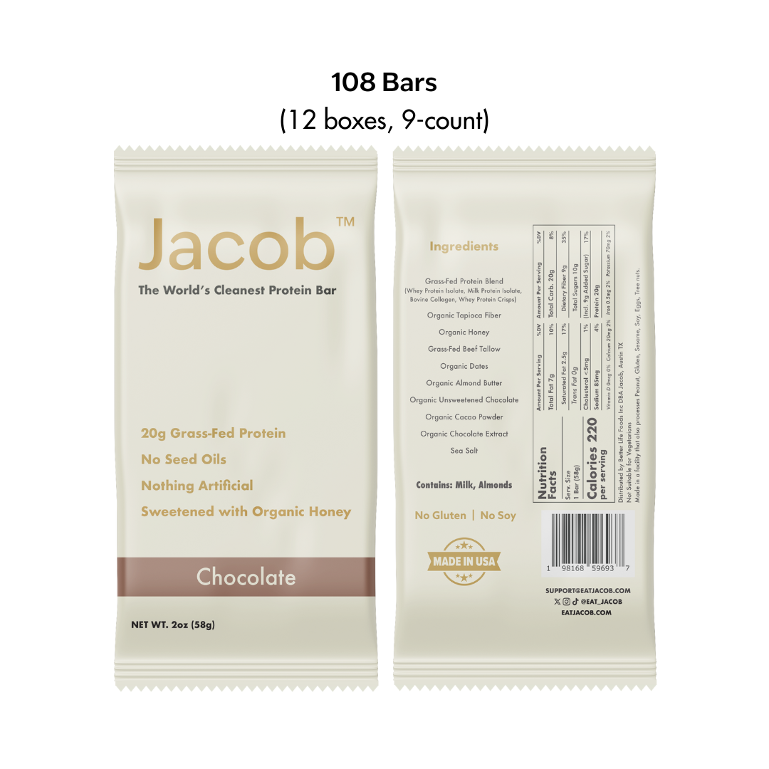 Jacob Protein Bar - Master Case (108 Bars Total)