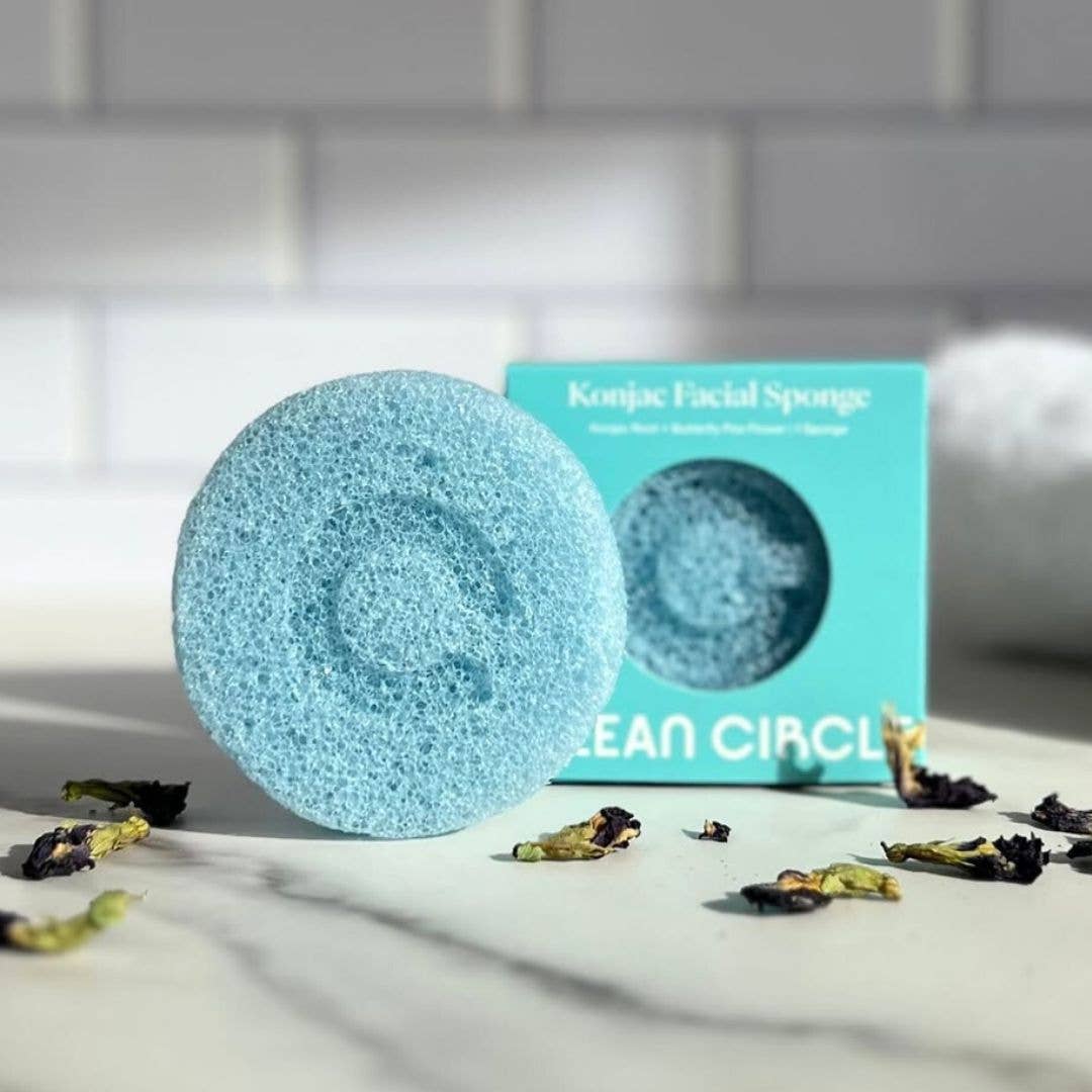 Butterfly Pea Flower Konjac Face Sponge - Gentle Exfoliator