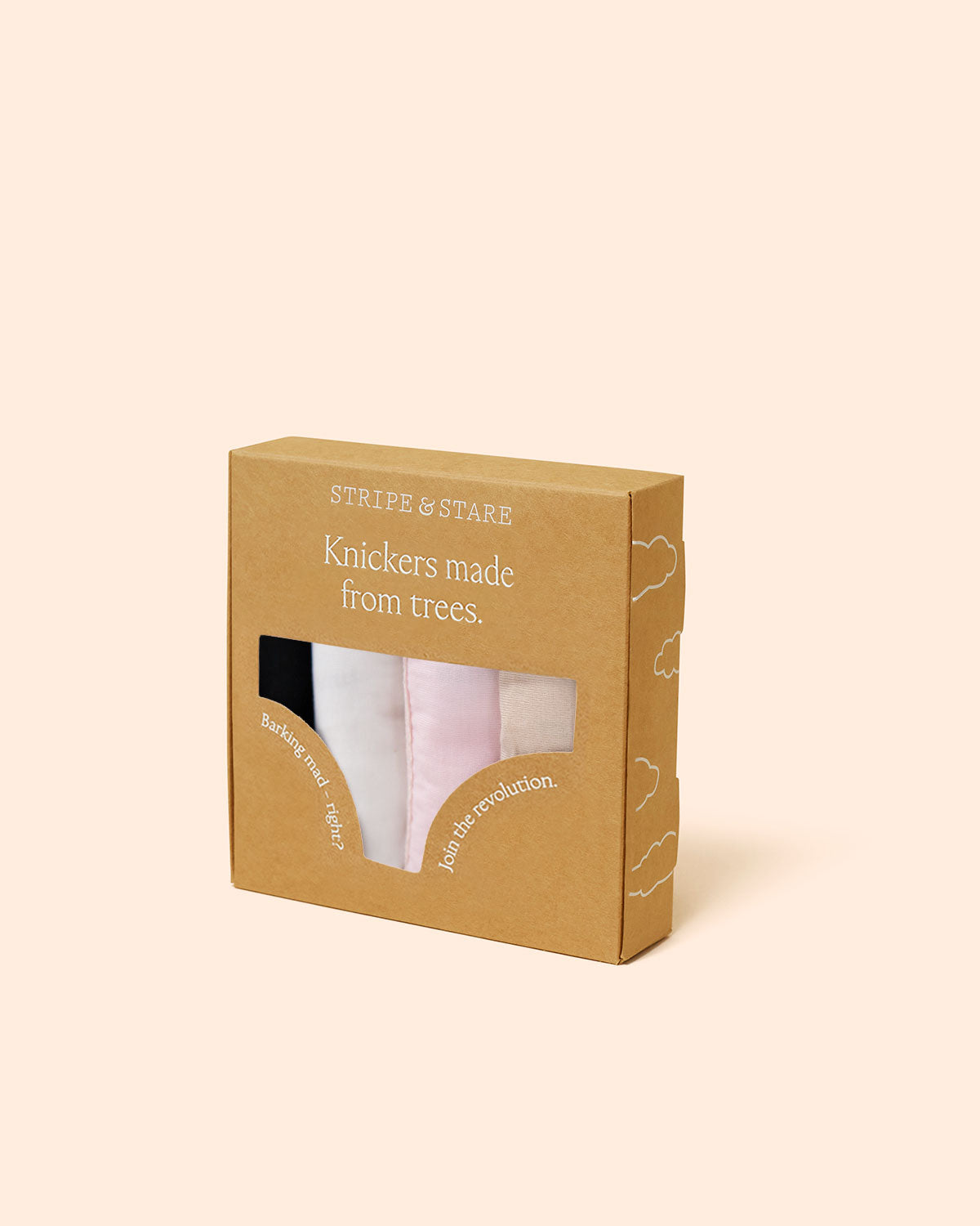 Stripe and Stare 4 Pack Knickers - Sand