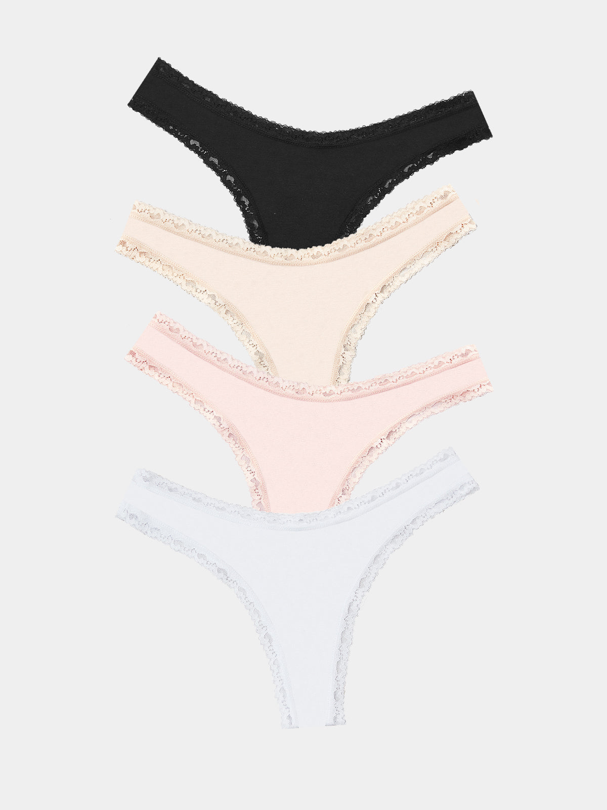 Stripe and Stare 4 Pack Thong - Basic