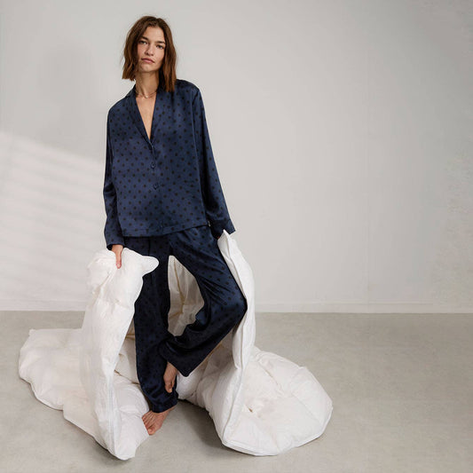 Washable Silk Long Sleeve Pant Set