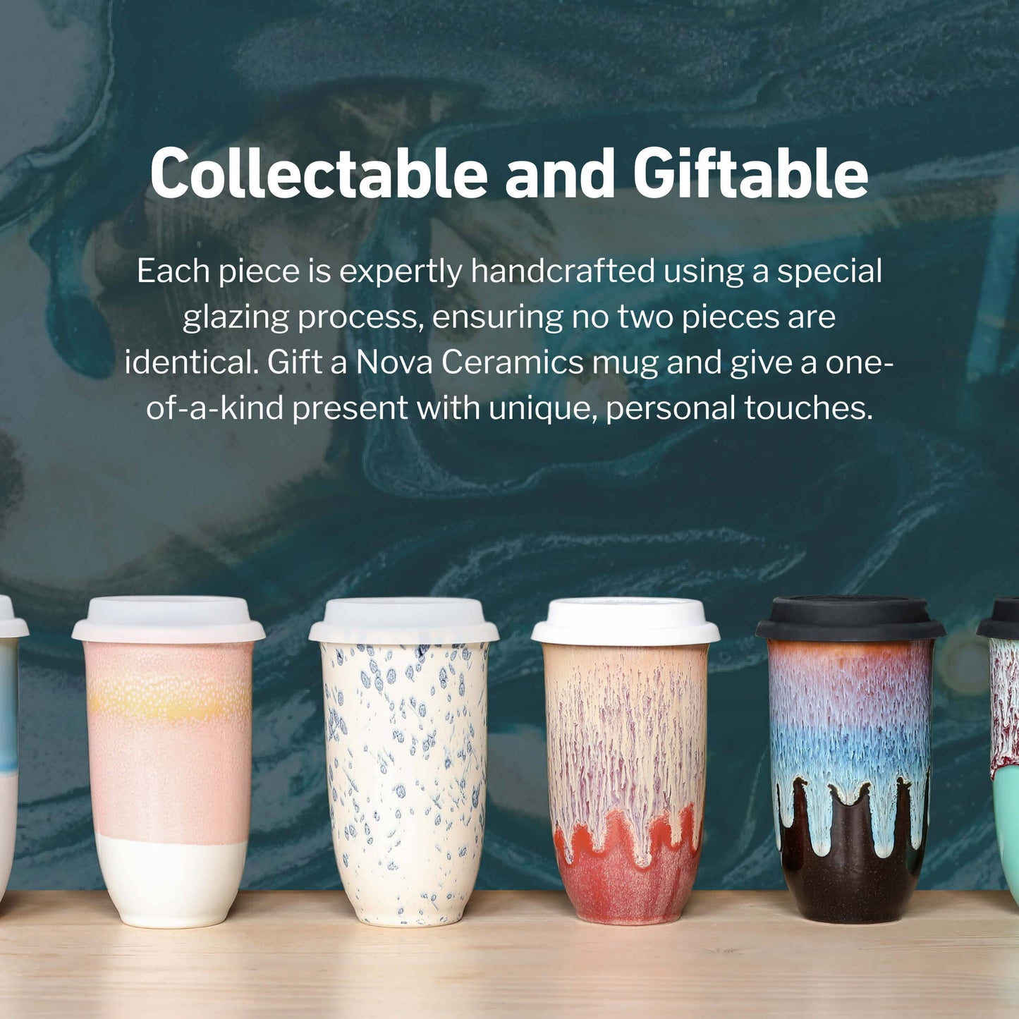 Mist Ceramic Travel Cup – 16oz with Lid & Sleeve