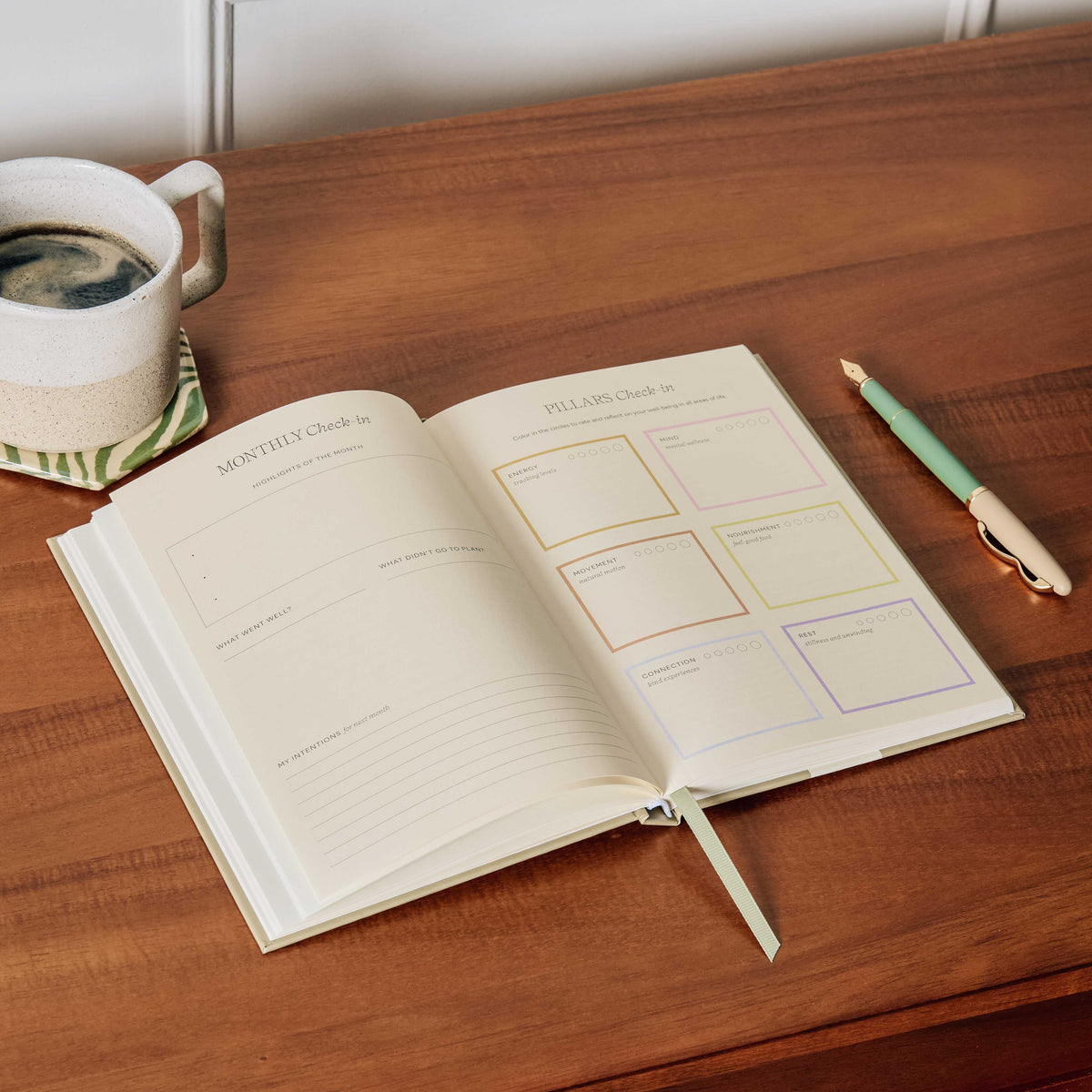 Guided Wellness Journal, A5 Hardcover - Quilted Daydream