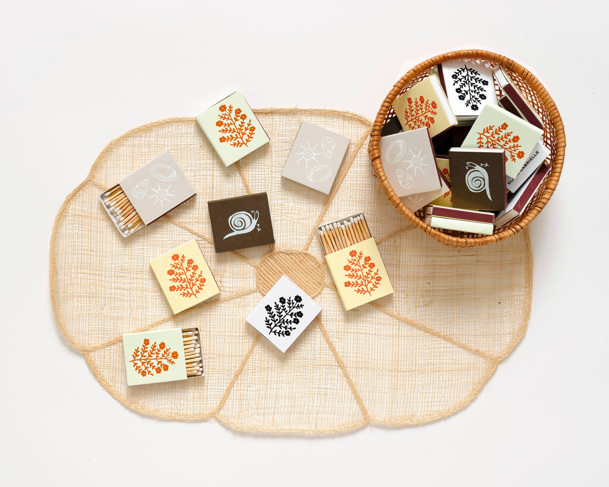 Floral Matchbox - Black and White
