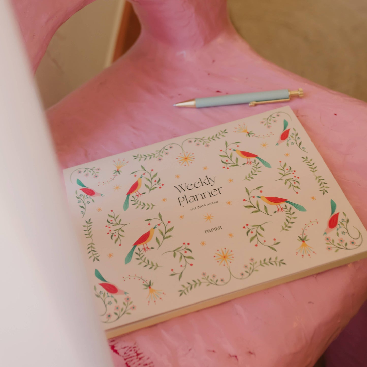 Weekly Desk Planner, Undated - Folklore Birds