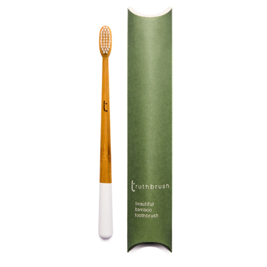 Cloud White Truthbrush with Soft Castor Oil Bristles