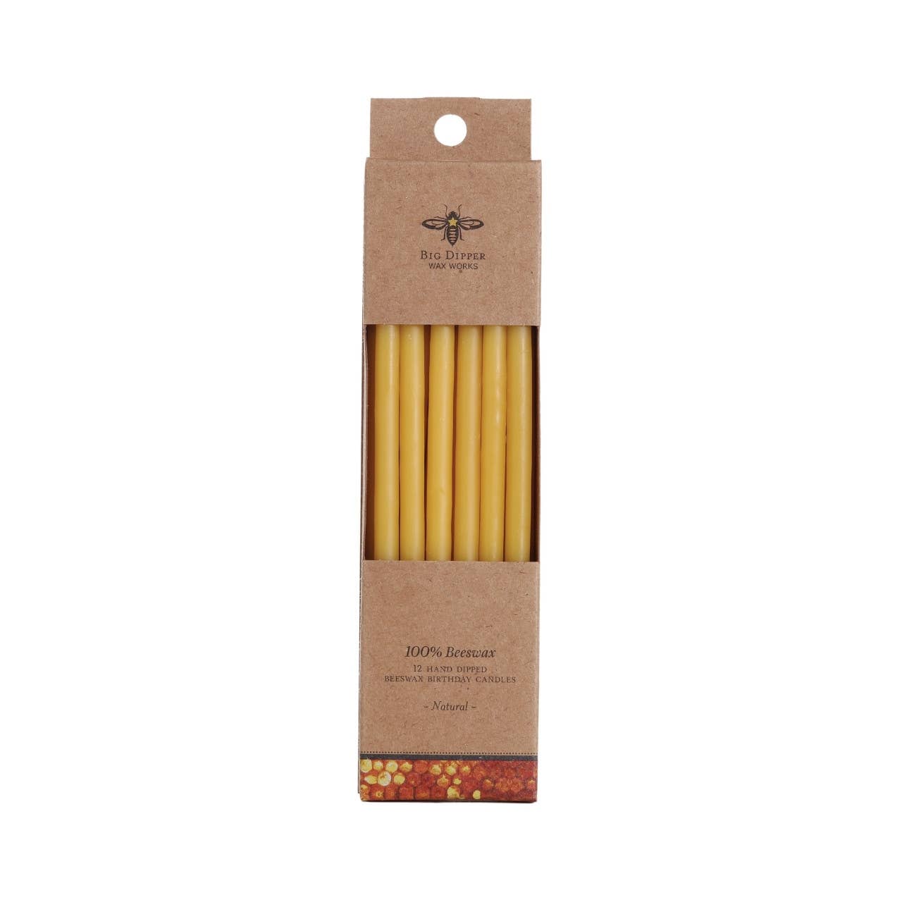 Birthday Candles – 100% Pure Beeswax – 6” Hand-Dipped