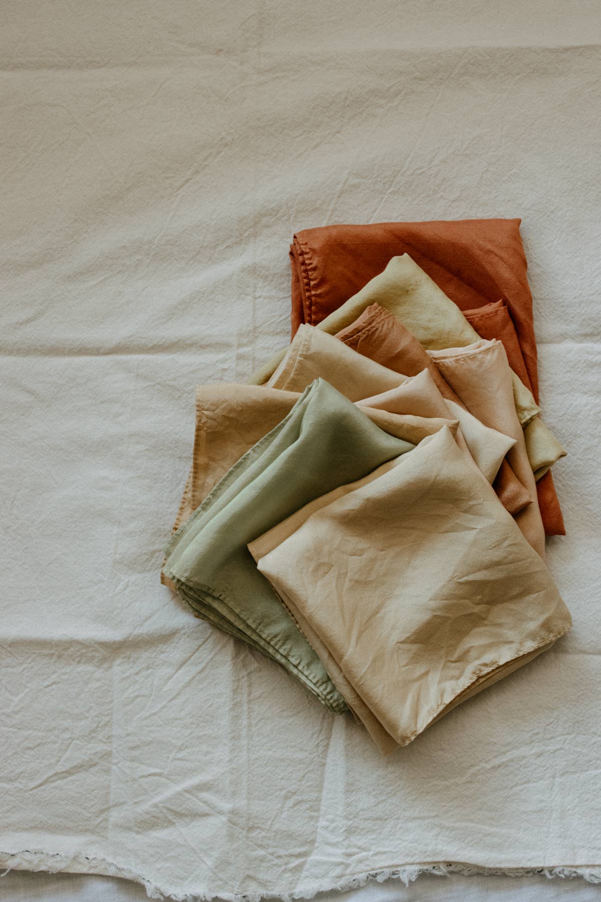Hand Dyed 100% Silk Scarves Neutral Earthy tones