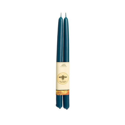 Taper Candles – 100% Pure Beeswax – Hand-Dipped: Teal / Standard (12" x 7/8")