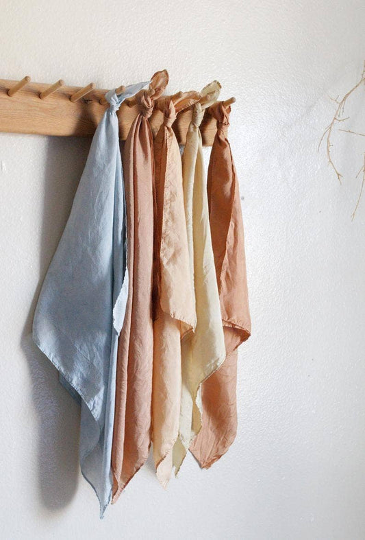 Hand Dyed 100% Silk Scarves Neutral Earthy tones