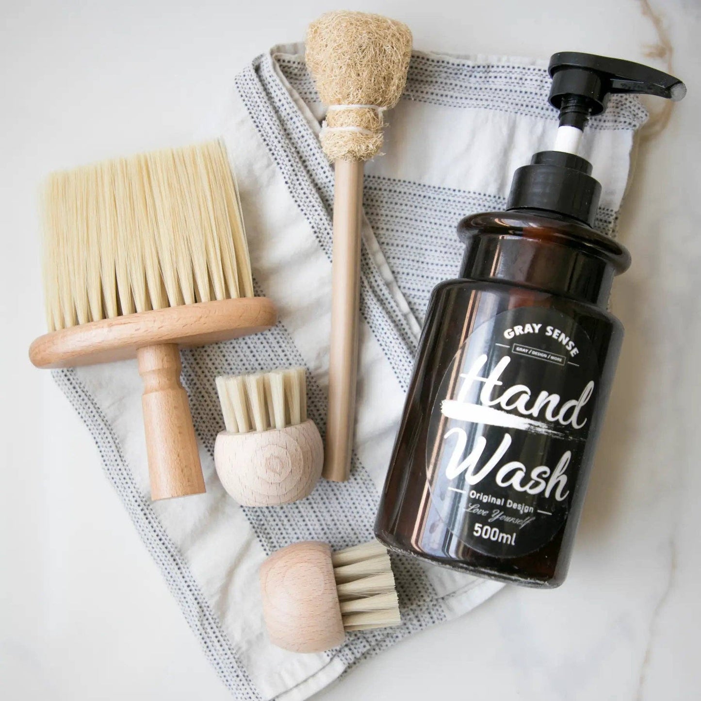 Natural Loofah Cup Brush