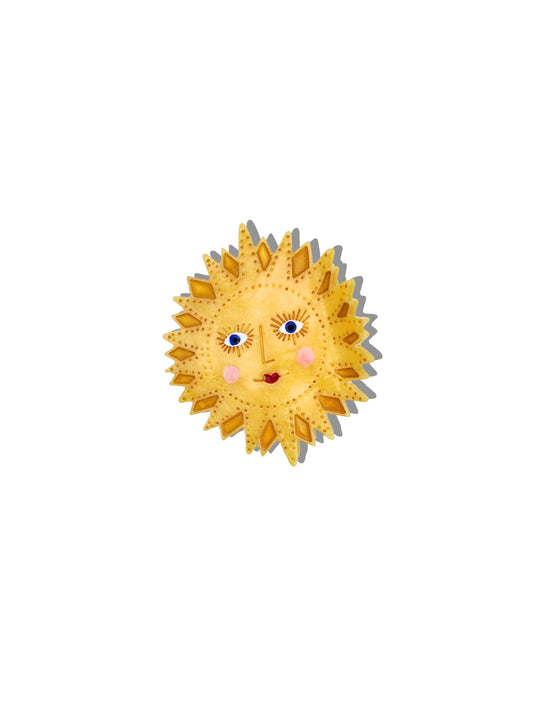 Hand-painted Celestial Sun Claw Hair Clip | Eco-Friendly