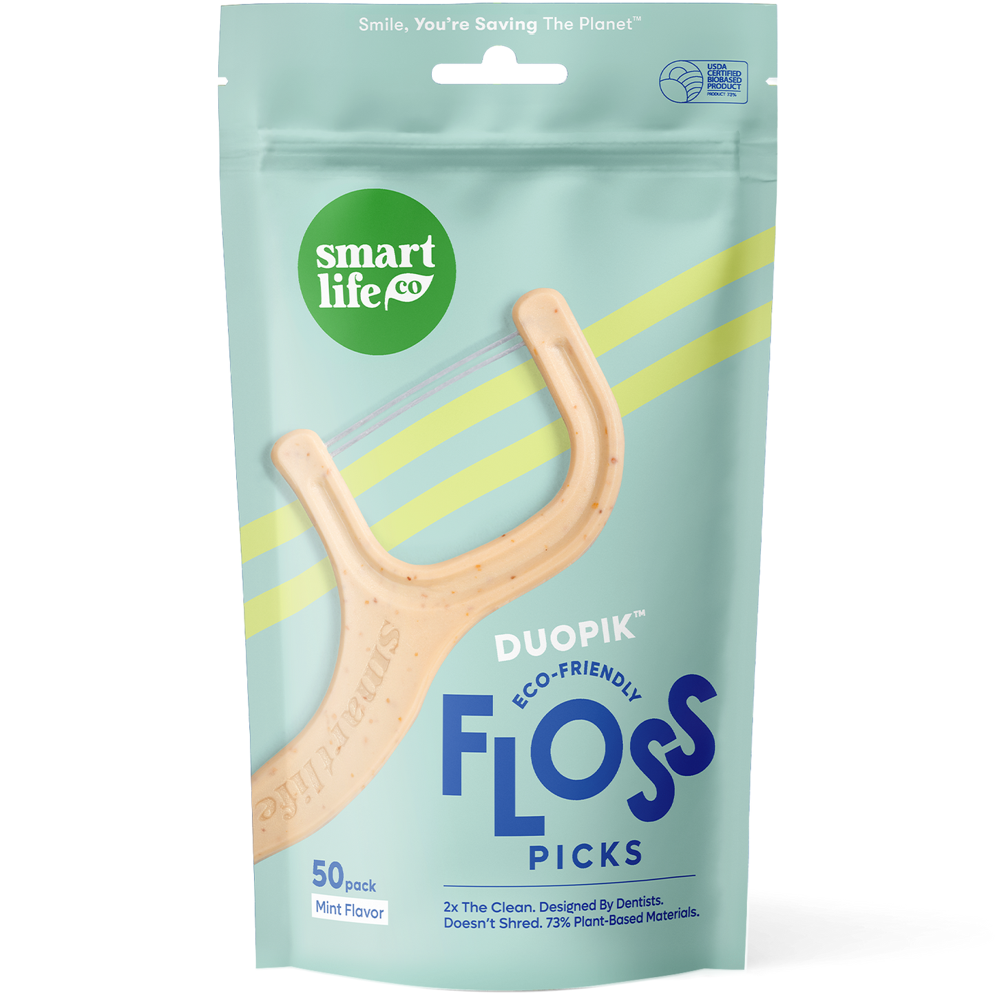 Eco-Friendly Dual Thread Floss Picks | Mint | PFA Free