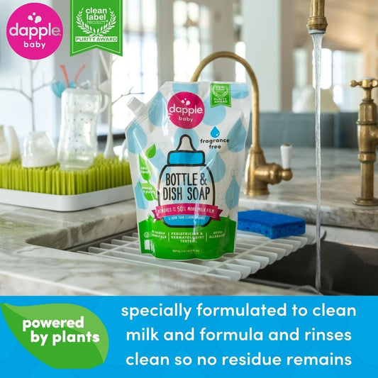 Dapple Baby Bottle & Dish Soap-Fragrance Free 34 oz.
