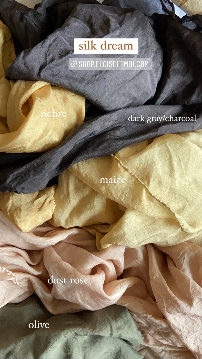 Hand Dyed 100% Silk Scarves Neutral Earthy tones