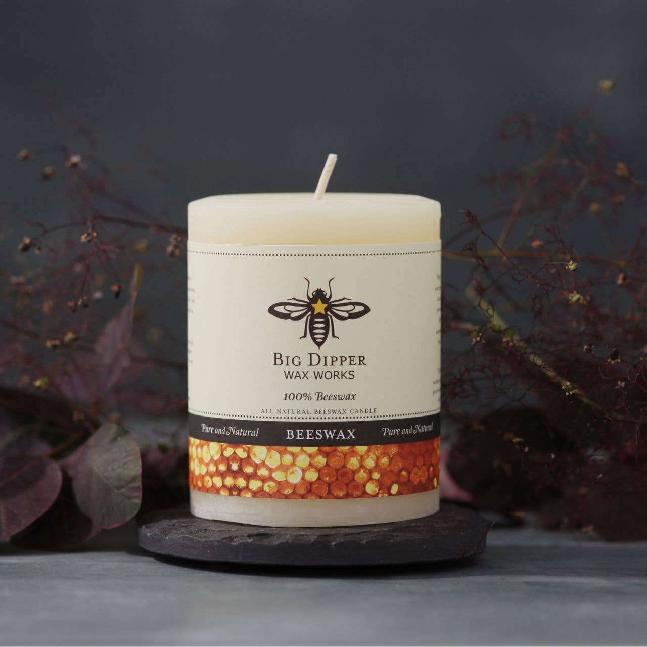 Pillar Candles – 100% Pure Beeswax – Multiple Sizes & Colors