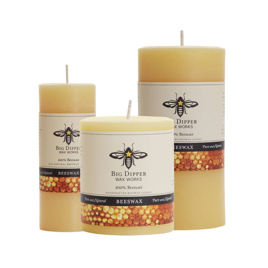 Pillar Candles – 100% Pure Beeswax – Multiple Sizes & Colors