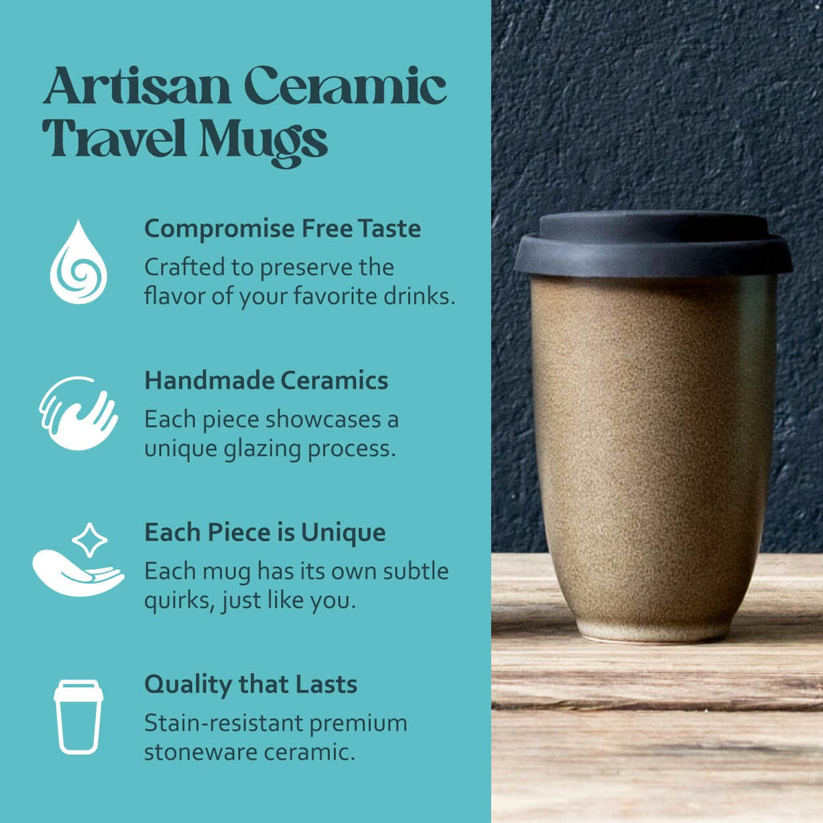 Mantle Ceramic Travel Cup 12oz | Sustainable Coffee Cup