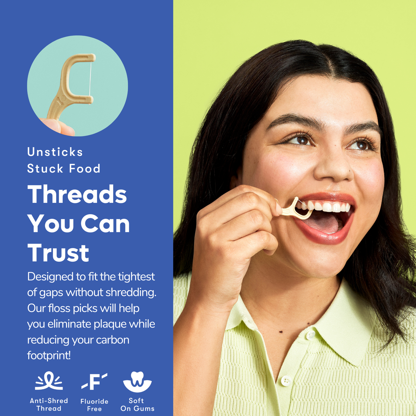 Biodegradable Floss Picks | Mint | PFA Free