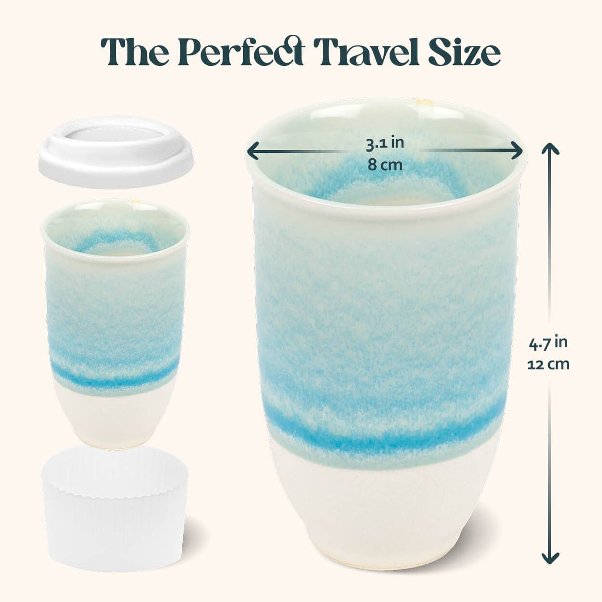 Lagoon Ceramic Coffee Cup – 12oz  Sustainable Coffee Cup
