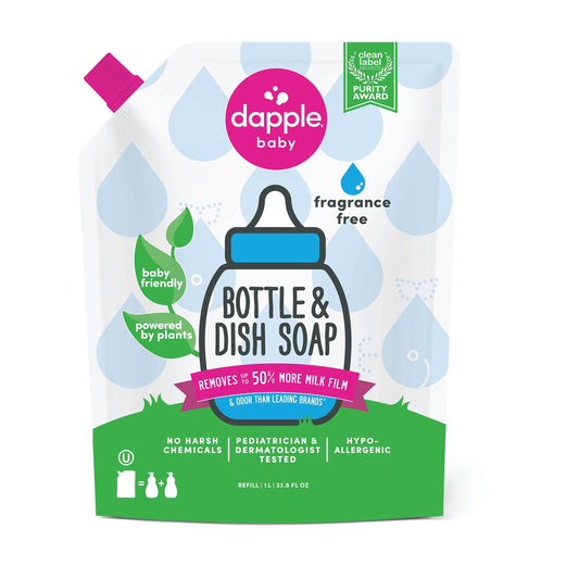 Dapple Baby Bottle & Dish Soap-Fragrance Free 34 oz.