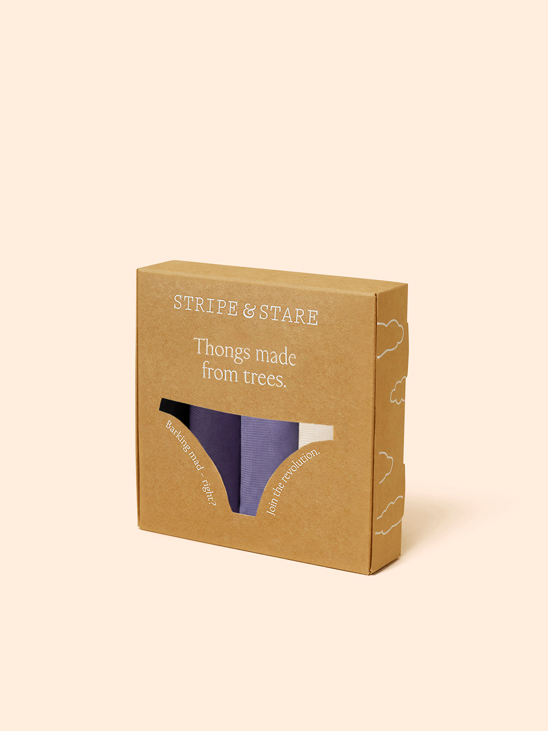 Stripe and Stare 4 Pack Thong - Night Fog