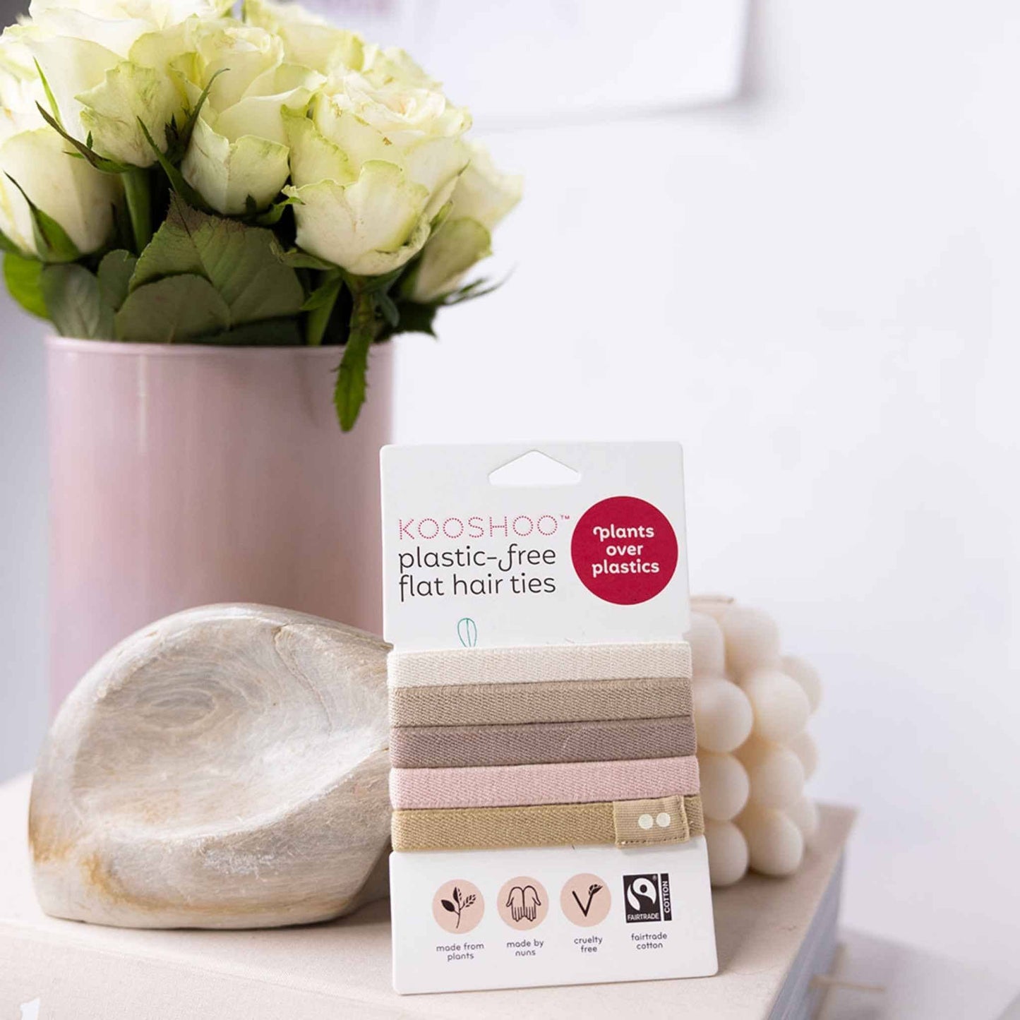 Plastic-free Flat Hair Ties - Biodegradable, Organic, Blond