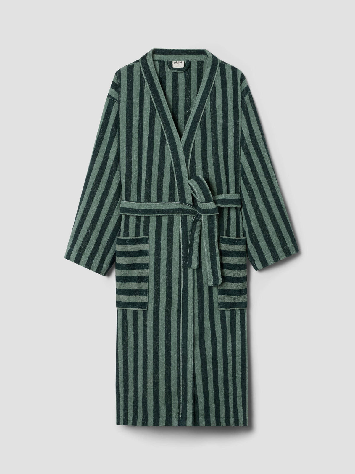 Pine Green Pembroke Stripe Cotton Robe
