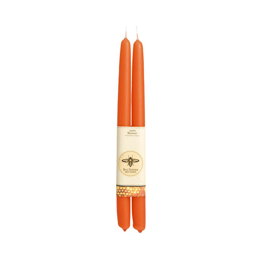 Taper Candles – 100% Pure Beeswax – Hand-Dipped: Pumpkin / Standard (12" x 7/8")