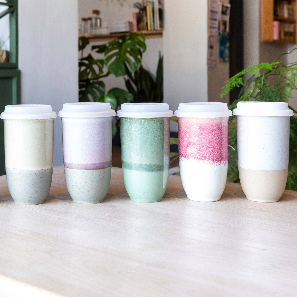 Emerald 16oz Ceramic Travel Mug – Forest-Inspired & Reusable