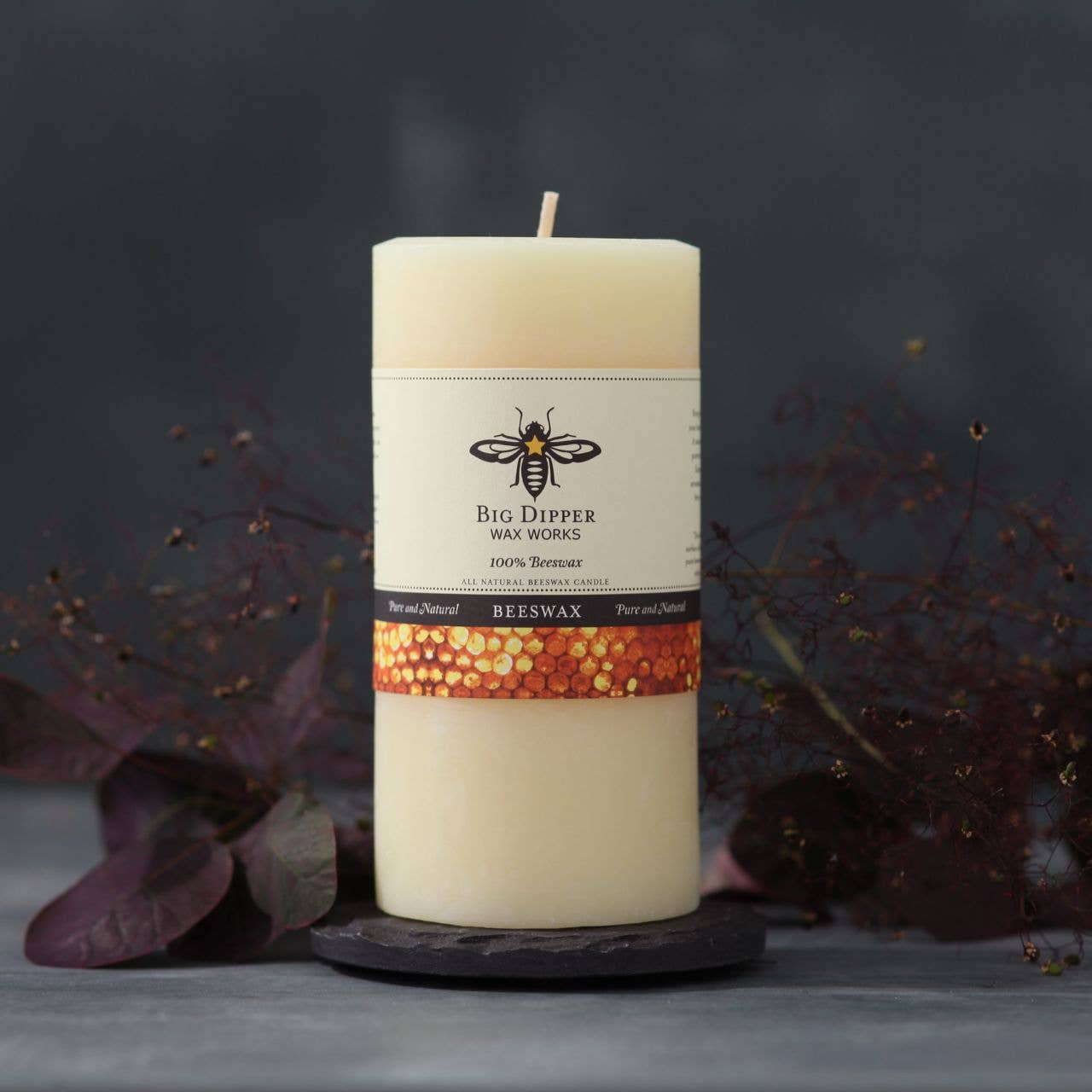 Pillar Candles – 100% Pure Beeswax – Multiple Sizes & Colors
