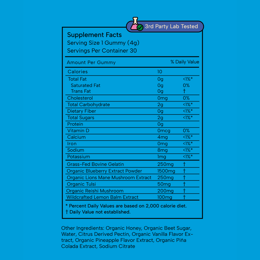 Happy Child: Mood & Brain Gummy - Piña Colada Flavor
