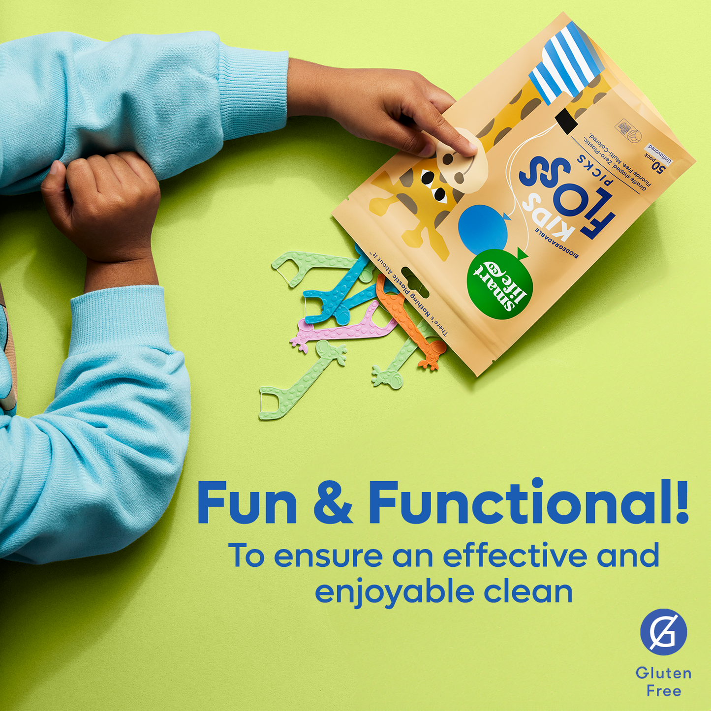 Biodegradable Kids Flossers | Unflavored | PFA Free