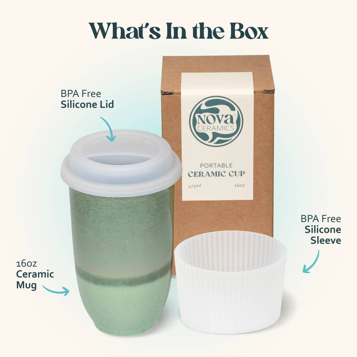Emerald 16oz Ceramic Travel Mug – Forest-Inspired & Reusable