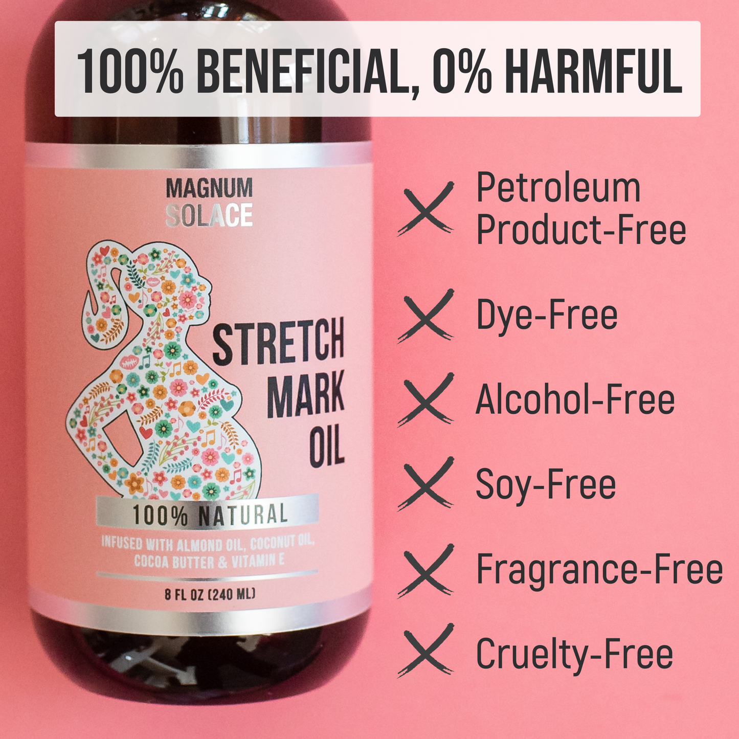 Stretch Mark Oil for Pregnancy - Cocoa Butter, Almond Oil