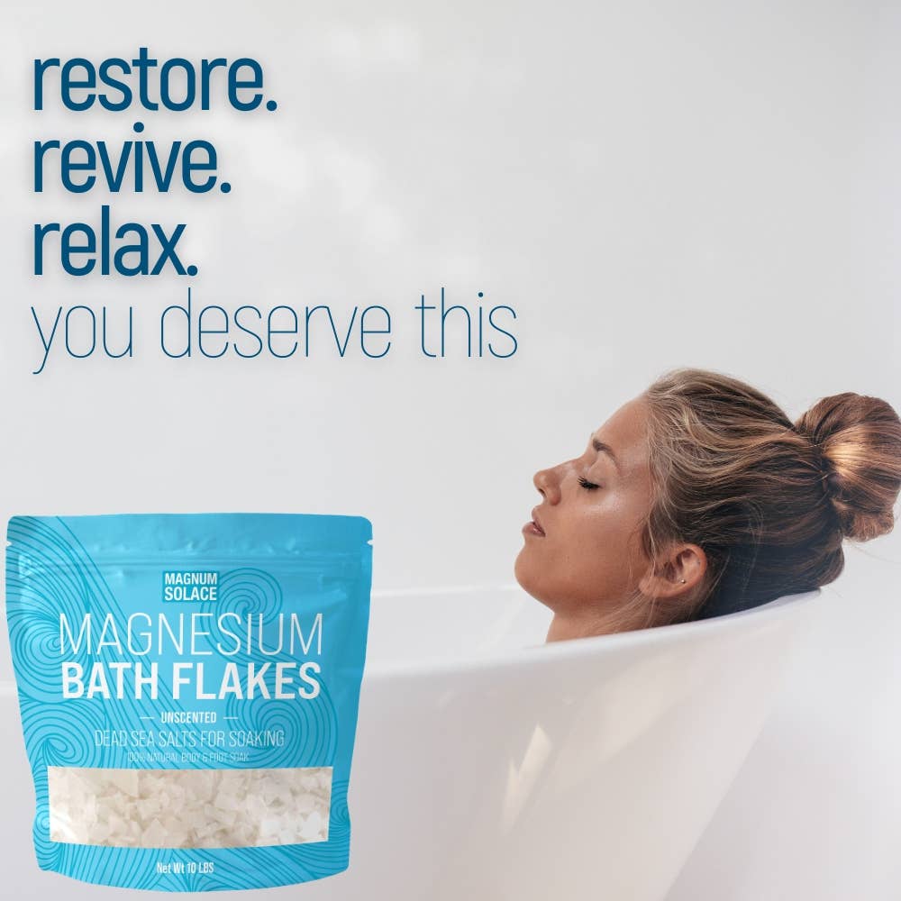 Magnesium Bath Flakes, Dead Sea Bath Salts, Unscented