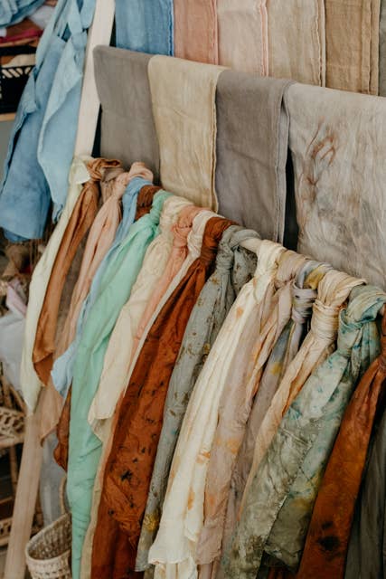 Hand Dyed 100% Silk Scarves Neutral Earthy tones