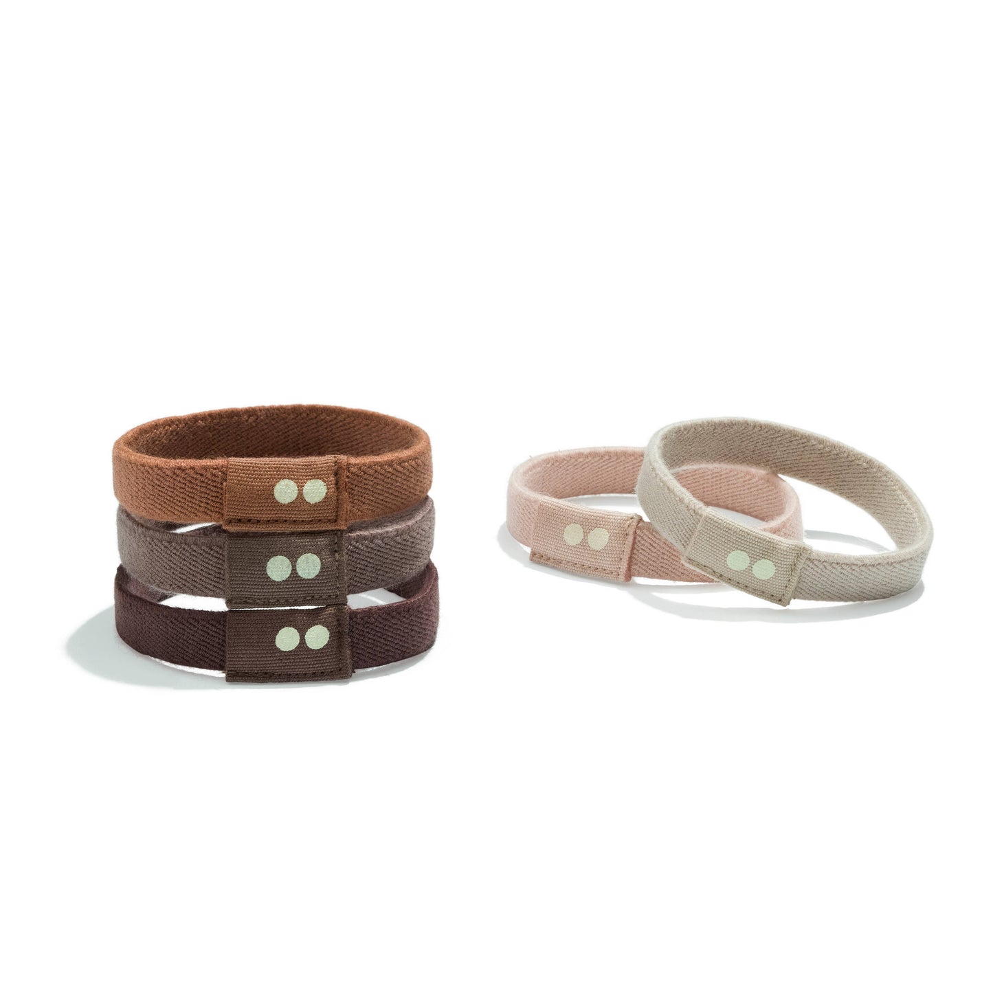 Plastic-free Flat Hair Ties - Organic Cotton, Earth Tints