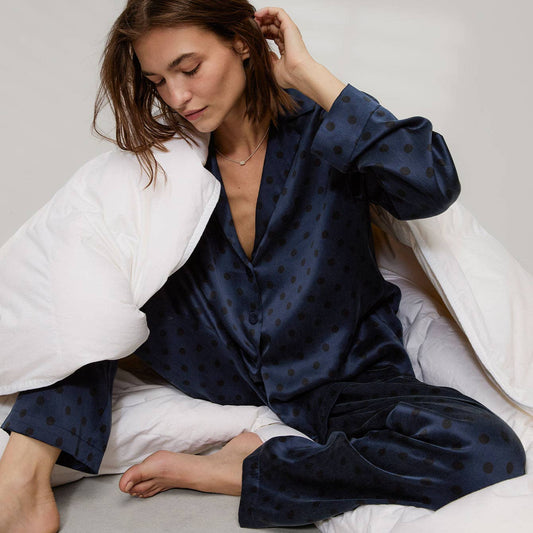 Washable Silk Long Sleeve Pant Set