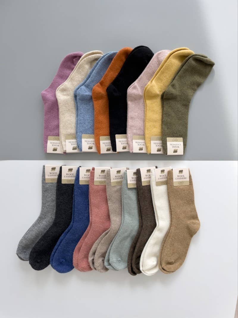 Premium Line 17 Color Options Cashmere Wool Socks