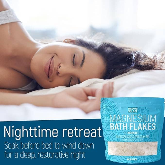 Magnesium Bath Flakes, Dead Sea Bath Salts, Unscented