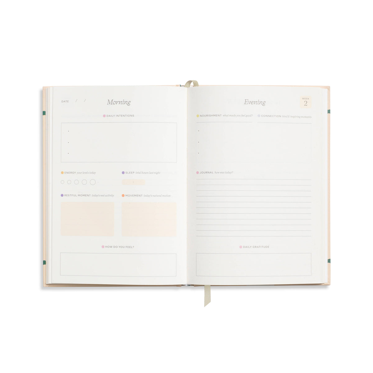Guided Wellness Journal, A5 Hardcover - Quilted Daydream