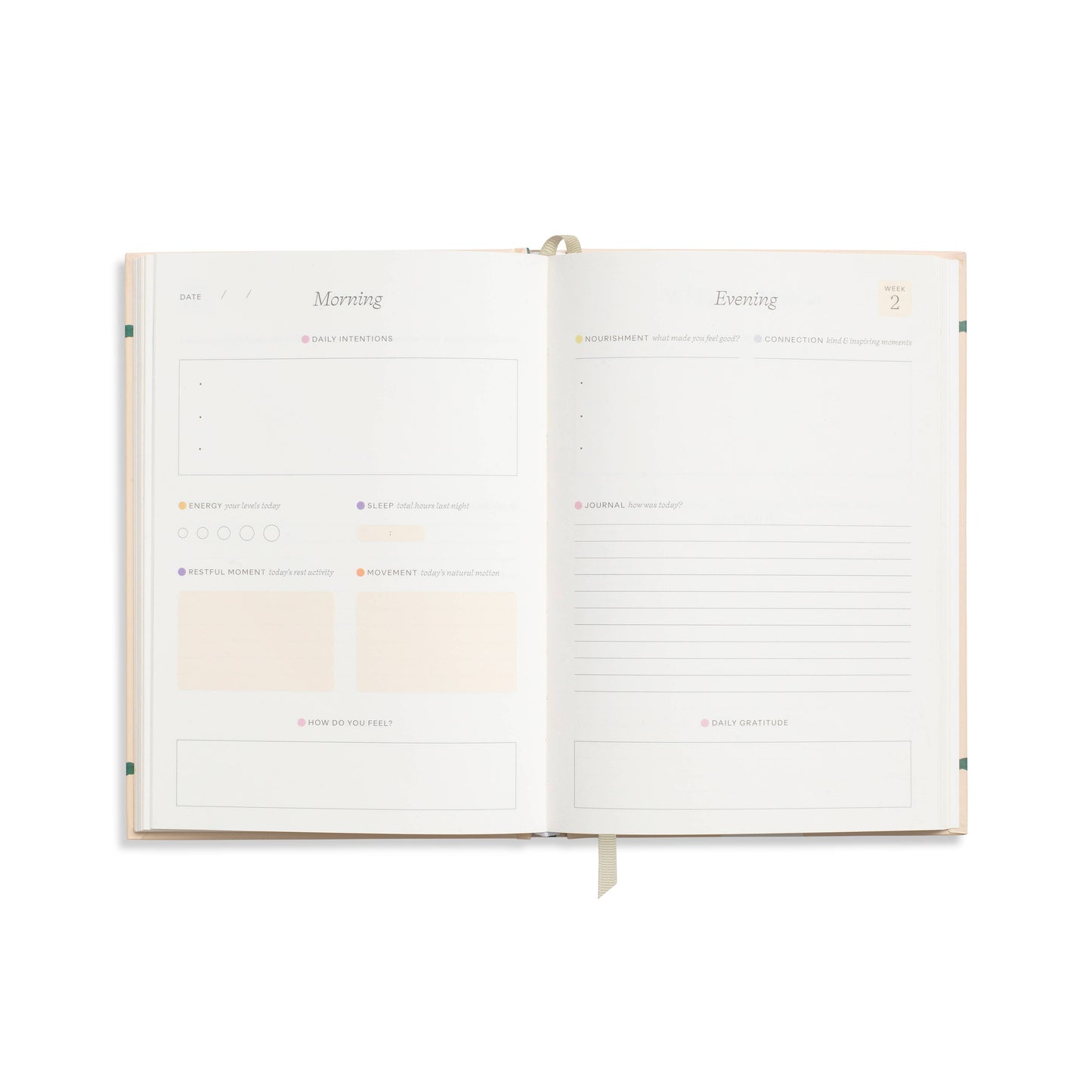 Guided Wellness Journal, A5 Hardcover - Tulip Vase