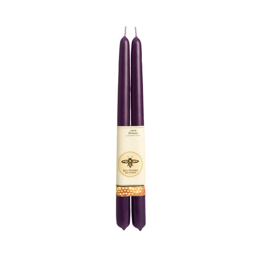 Taper Candles – 100% Pure Beeswax – Hand-Dipped: Eggplant / Standard (12" x 7/8")