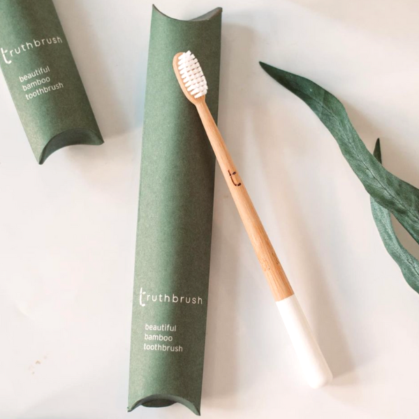 Cloud White Truthbrush with Soft Castor Oil Bristles