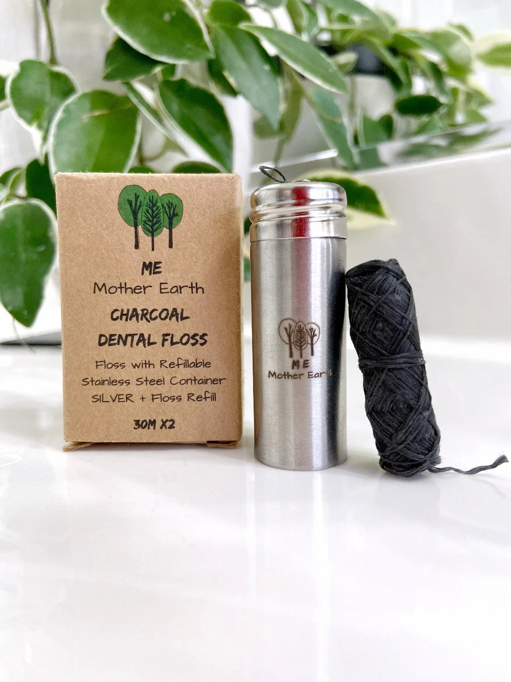 Me Mother Earth Stainless Steel Charcoal Dental Floss Refill