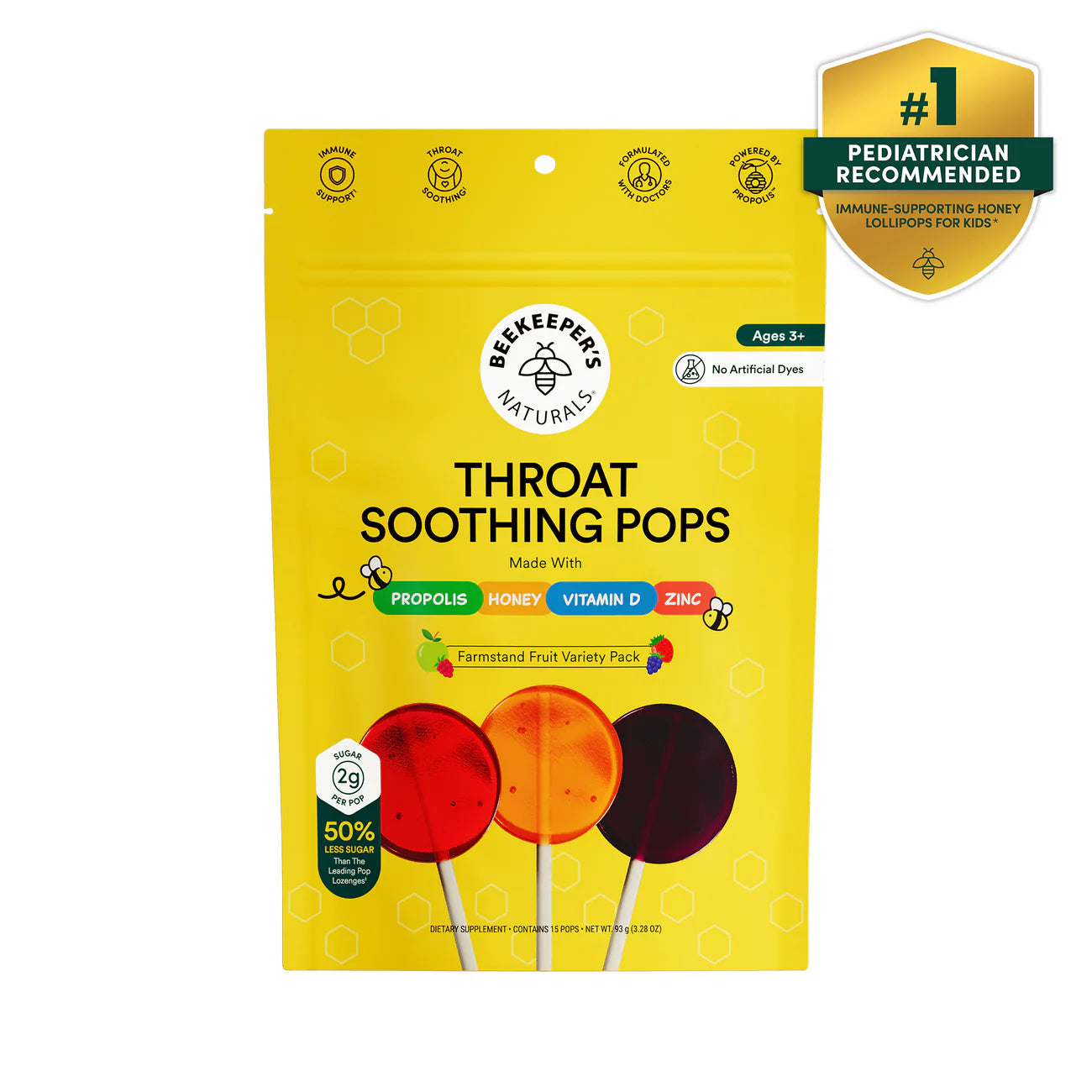 Beekeeper's Naturals Kid's Throat Soothing Pops