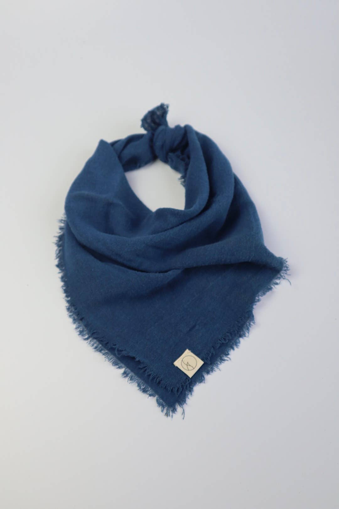 Ocean Indigo Solid Naturally Dyed Raw Silk Bandana