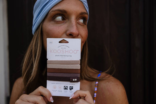 Plastic-free Flat Hair Ties - Organic Cotton, Earth Tints